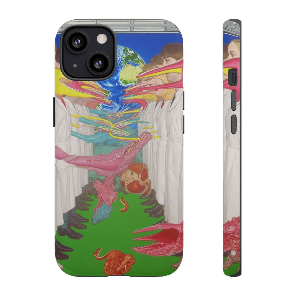 Surrealistische Figuren met Langgerekte Gezichten en Aardemotief