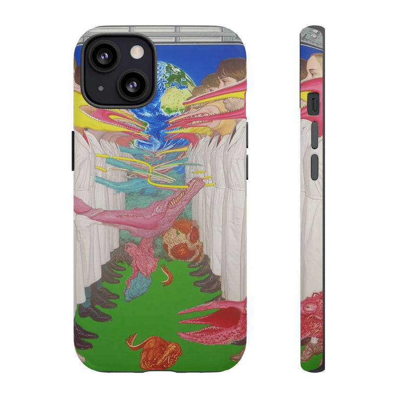 Surrealistische Figuren met Langgerekte Gezichten en Aardemotief