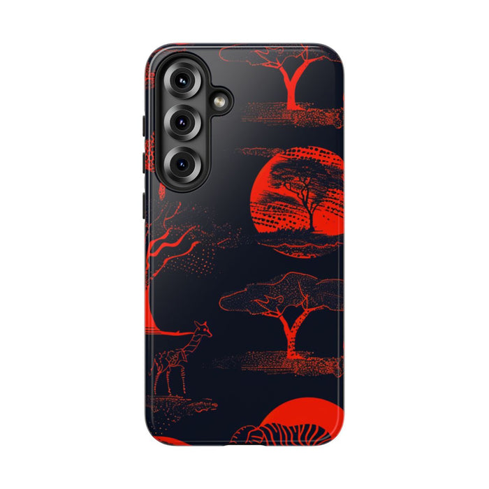 Rood Neon Afrikaans Dierenpatroon
