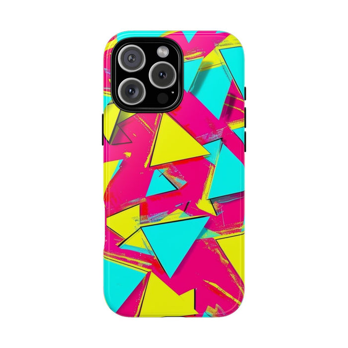 Neon Driehoeken Abstract Patroon