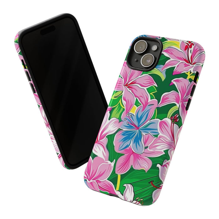 Roze en Blauwe Bloemenprint
