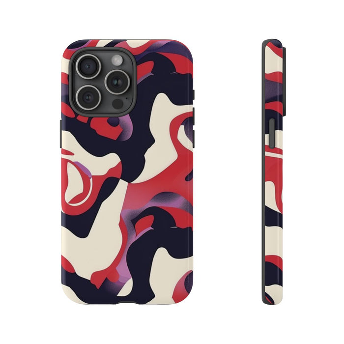 Abstract Rood-Zwart-Crème Patroon