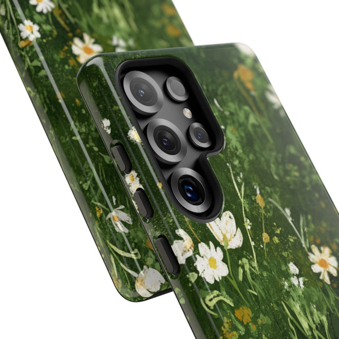 Groene Weide met Witte Bloemen