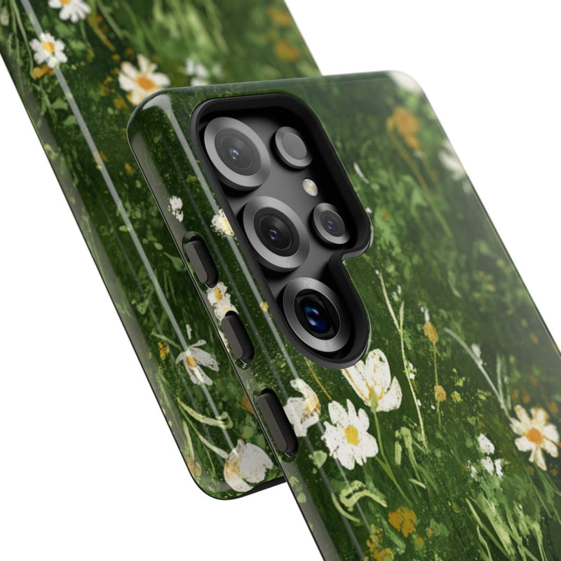 Groene Weide met Witte Bloemen