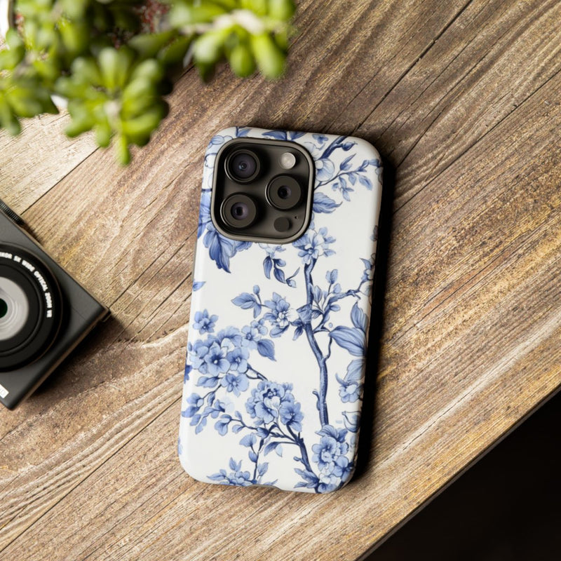 Blauw Vintage Bloemenpatroon