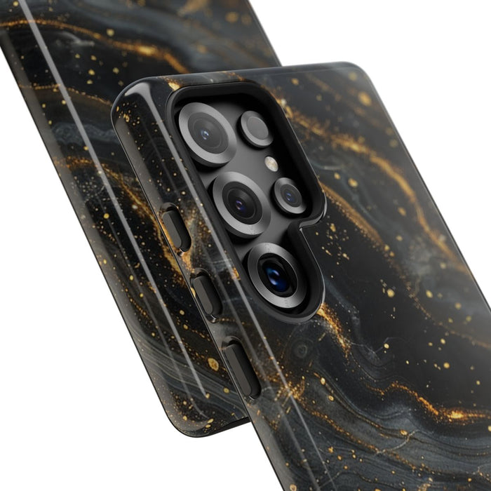 Zwart-Gouden Marmer Abstract Patroon