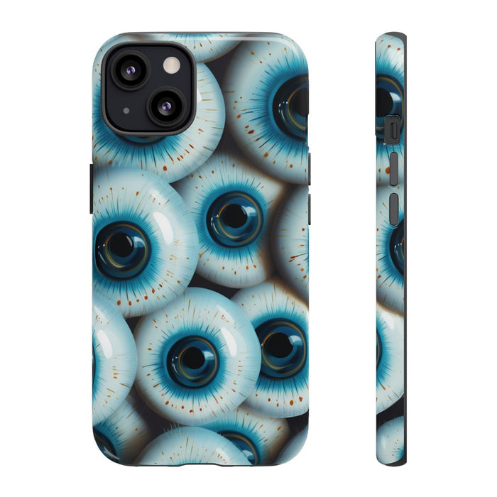 Glanzend Hoesje met Blauw Oogpatroon