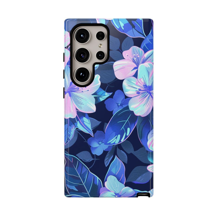 Blauw-Roze Bloemenpatroon