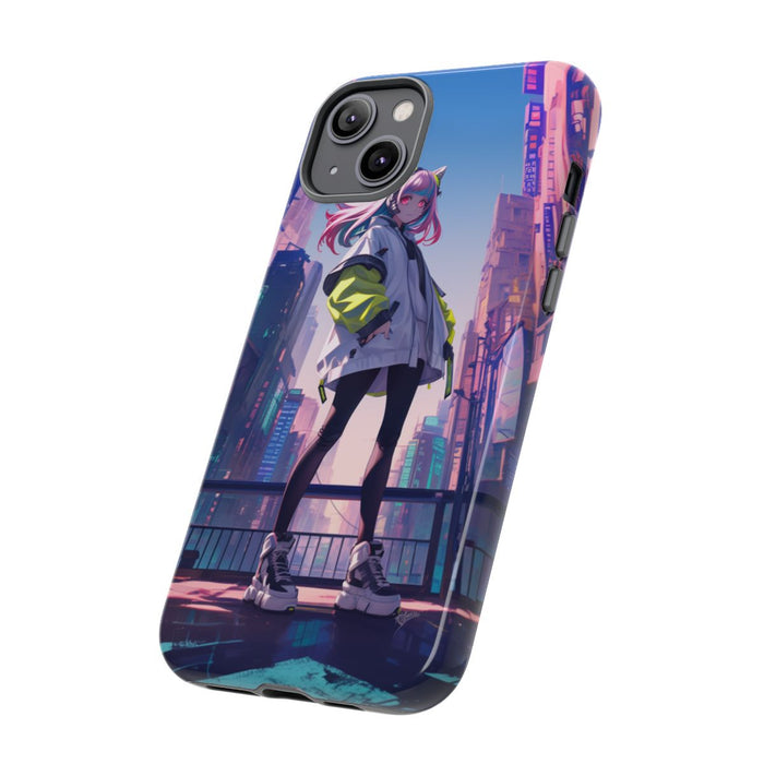 Meisje met Roze Haar in Neonstad