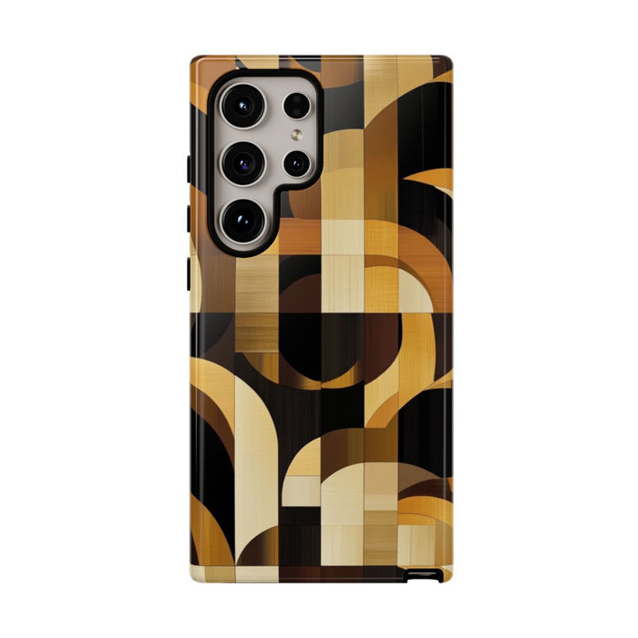 Geometrisch Bruin-Goud Art Deco Patroon