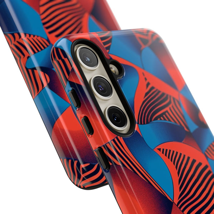 Levendig Rood-Blauw Abstract Patroon