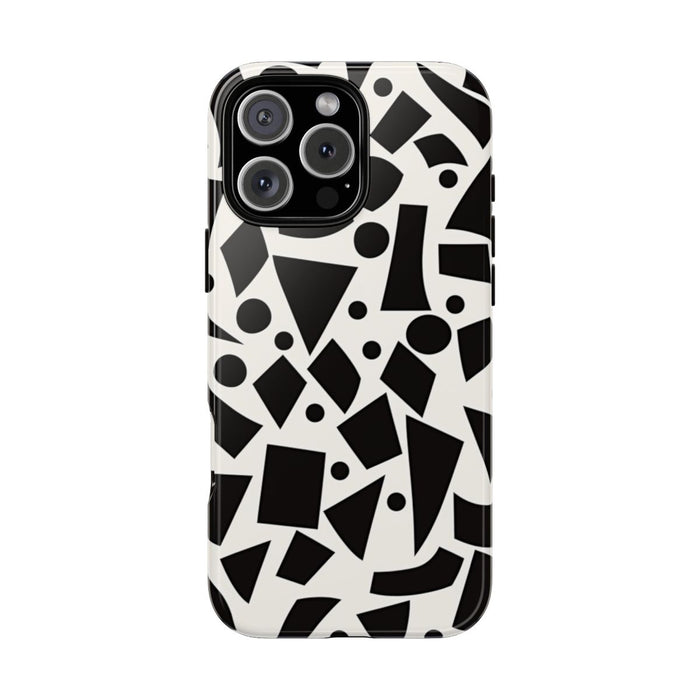 Zwart-Wit Geometrisch Abstract Patroon