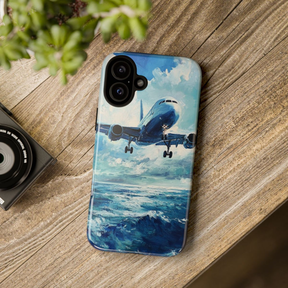 Vliegtuig Boven Oceaan Olieverfschilderij