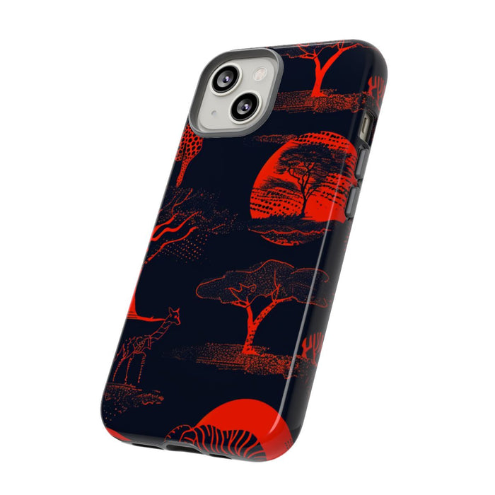 Rood Neon Afrikaans Dierenpatroon