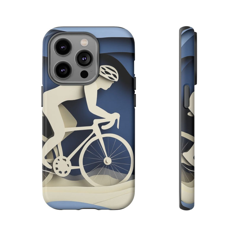 Papieren Fietser op Blauwe Heuvels