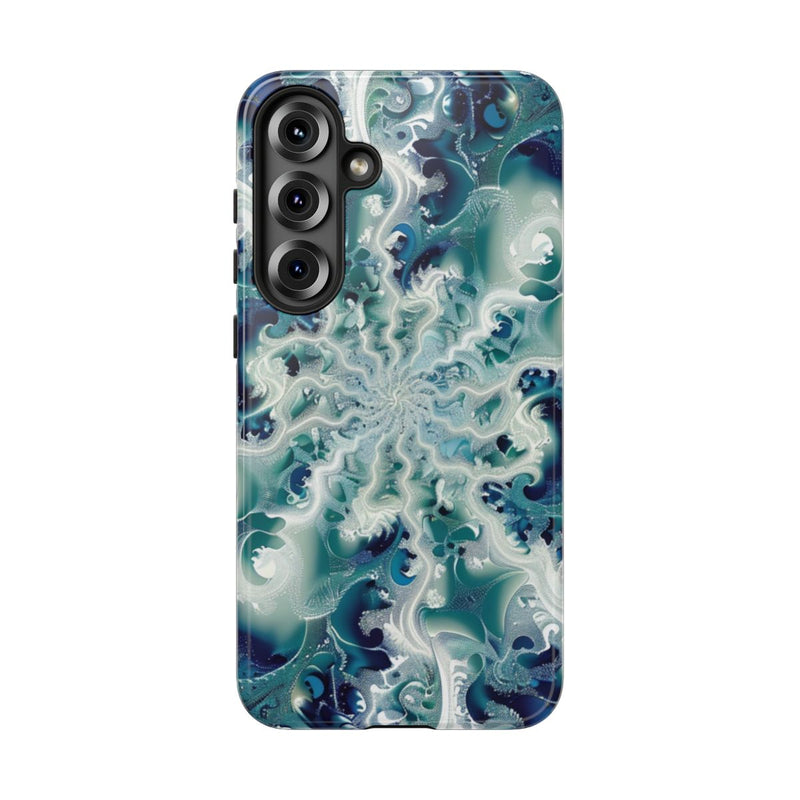 Blauw-Groene Fractalwerveling met Glans