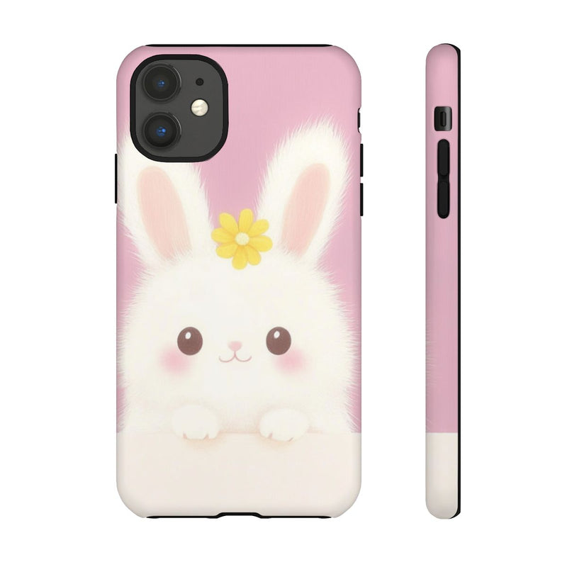 Schattig Wit Konijntje met Gele Bloem