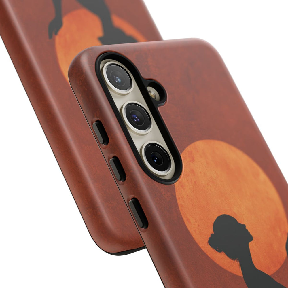 Zilveren Silhouet van Vrouw met Zon Boven Haar Hoofd