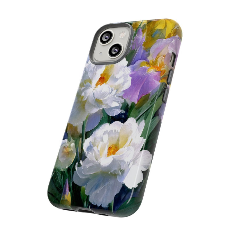 Grote Witte Pioenen en Lila Irissen