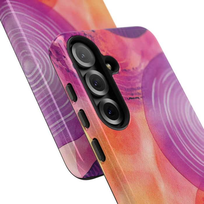 Abstracte Waterverf Cirkels in Warme Kleuren