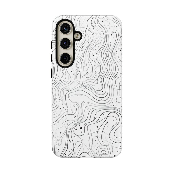 Abstract Zwart-Wit Golvend Lijnenpatroon