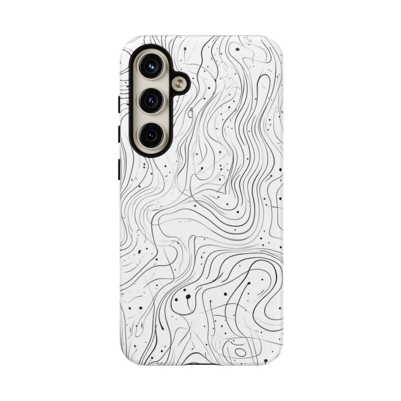 Abstract Zwart-Wit Golvend Lijnenpatroon