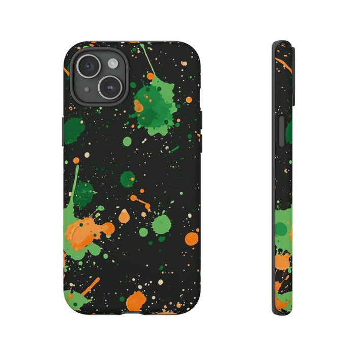 Groene en Oranje Verfspattenpatroon