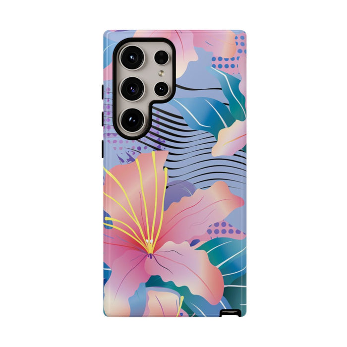 Roze Bloemenpatroon met Abstracte Accenten