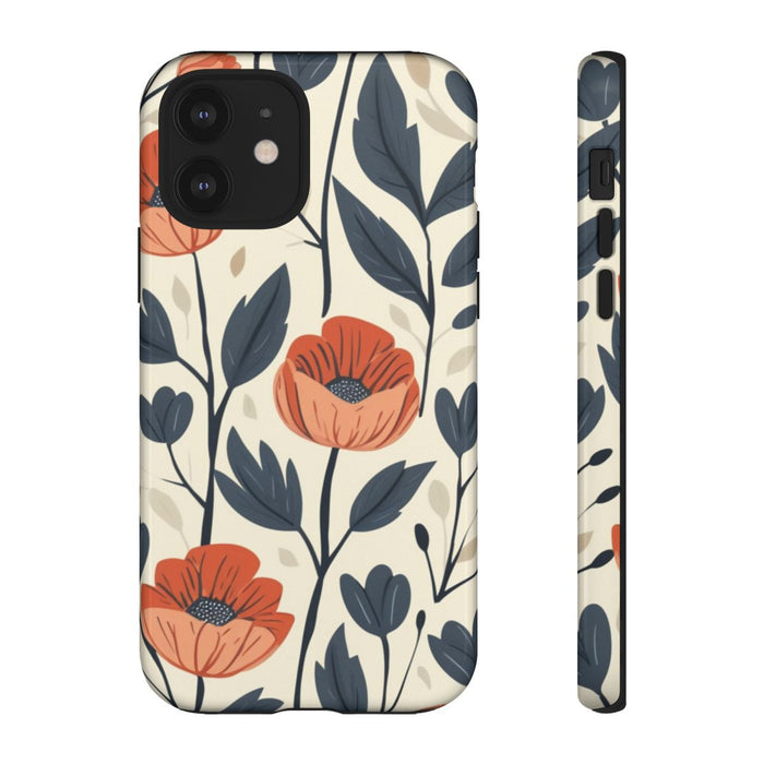 Oranje en Blauwe Bloemenpatroon