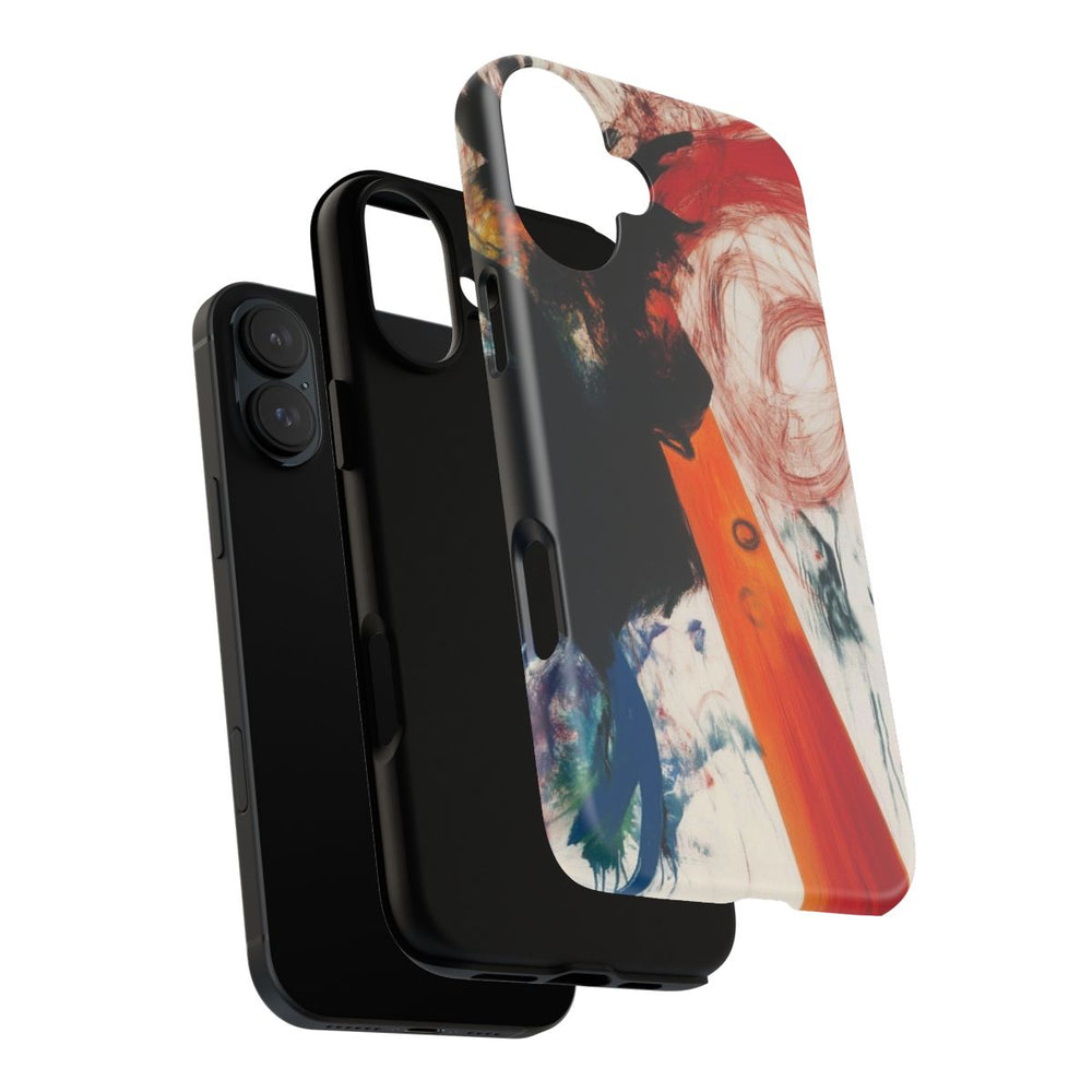 Abstracte Zwarte en Rode Penseelstreken