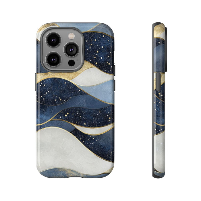 Abstract Blauw-Goud Golvenpatroon