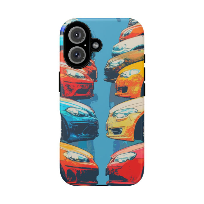 Kleurrijke Moderne Auto's in Lijntekening