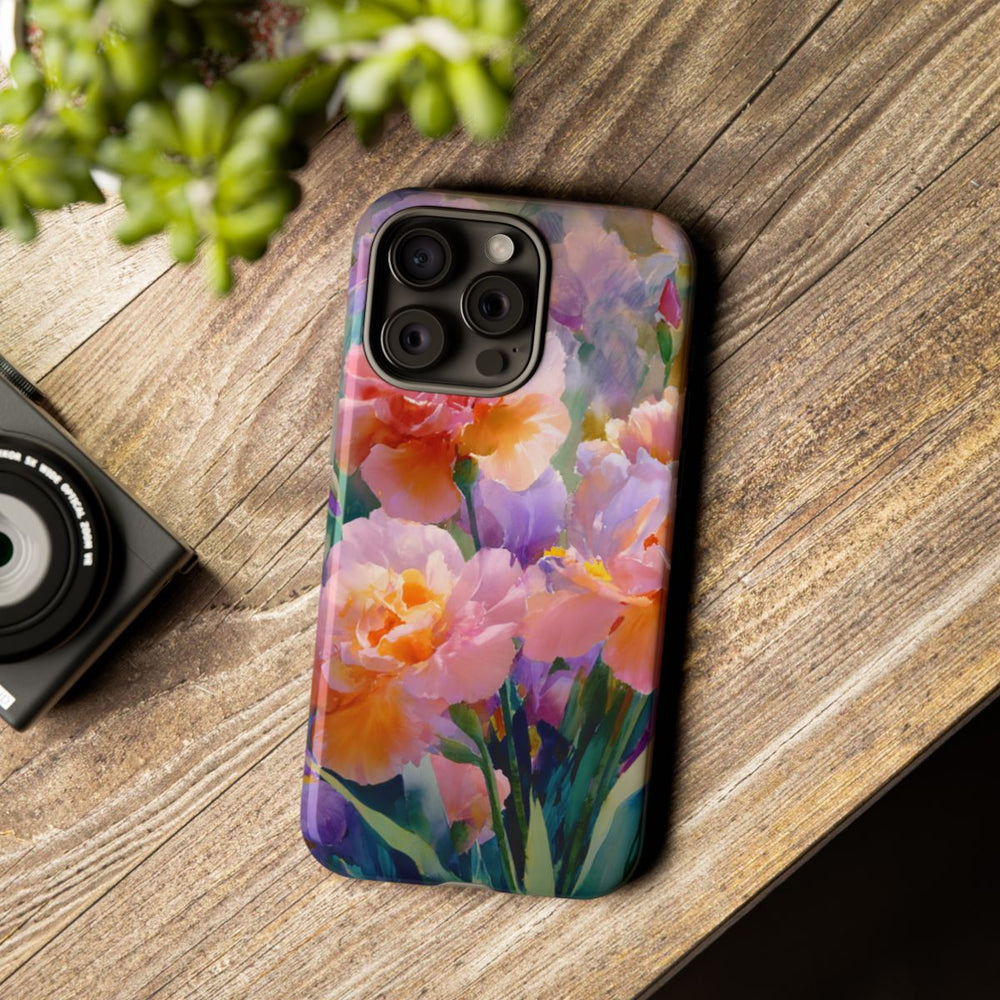 Roze en Paarse Bloemen in Waterverf