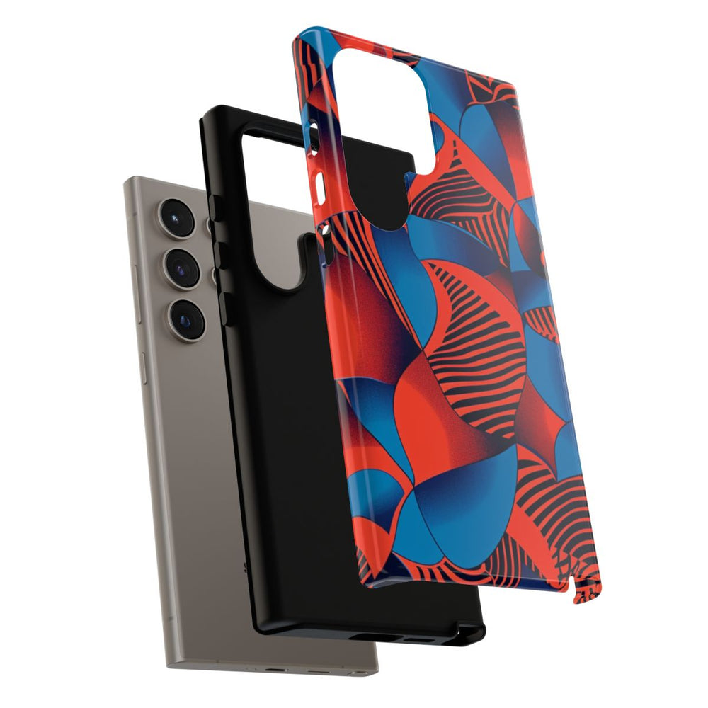 Levendig Rood-Blauw Abstract Patroon