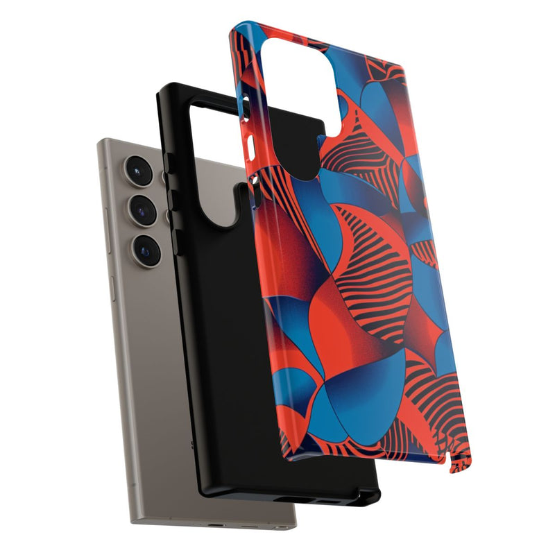 Levendig Rood-Blauw Abstract Patroon