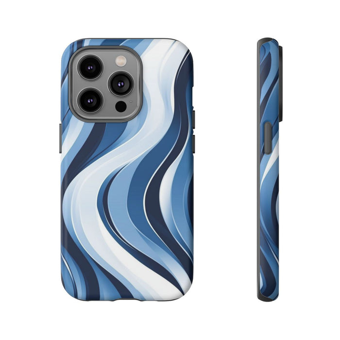 Modern Blauw Golfpatroon