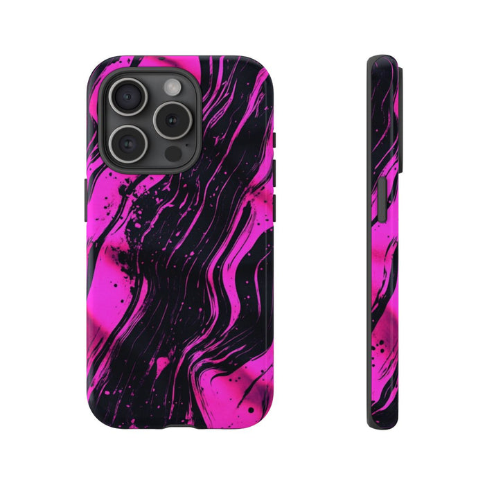 Neonroze en Zwart Abstract Patroon