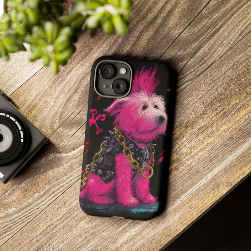 Punkhond met Roze Hanenkam Illustratie