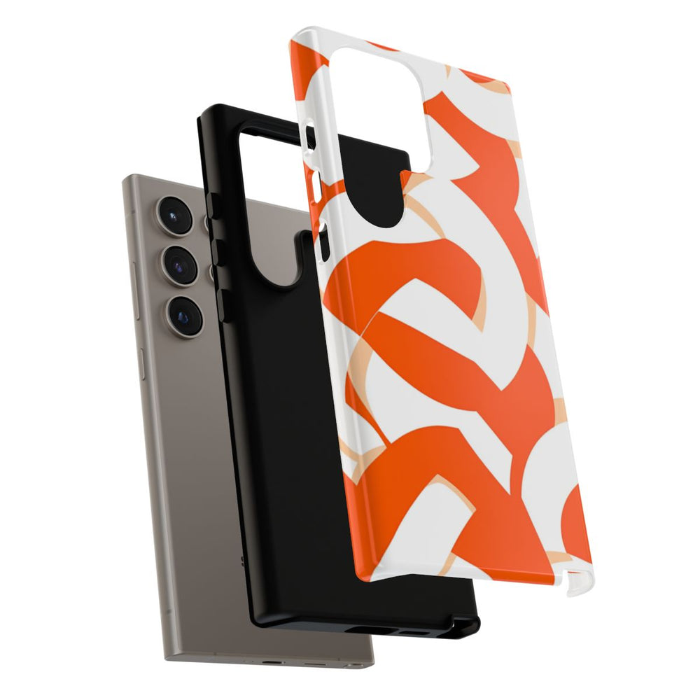 Oranje en Wit Geometrisch Patroon