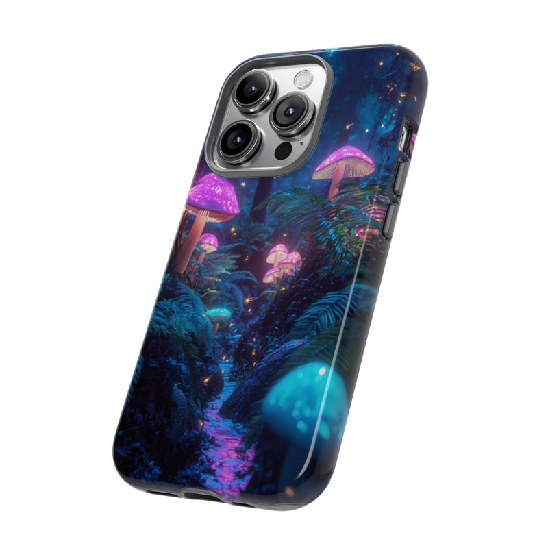 Gloeiende Paddenstoelen in een Sprookjesachtig Bos