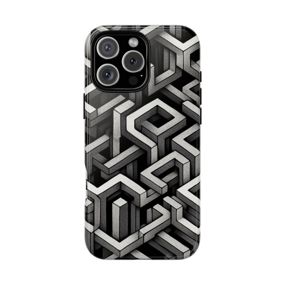 Monochrome Geometrisch Optisch Illusiepatroon