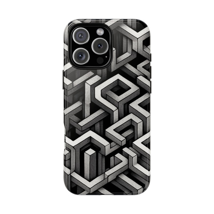 Monochrome Geometrisch Optisch Illusiepatroon