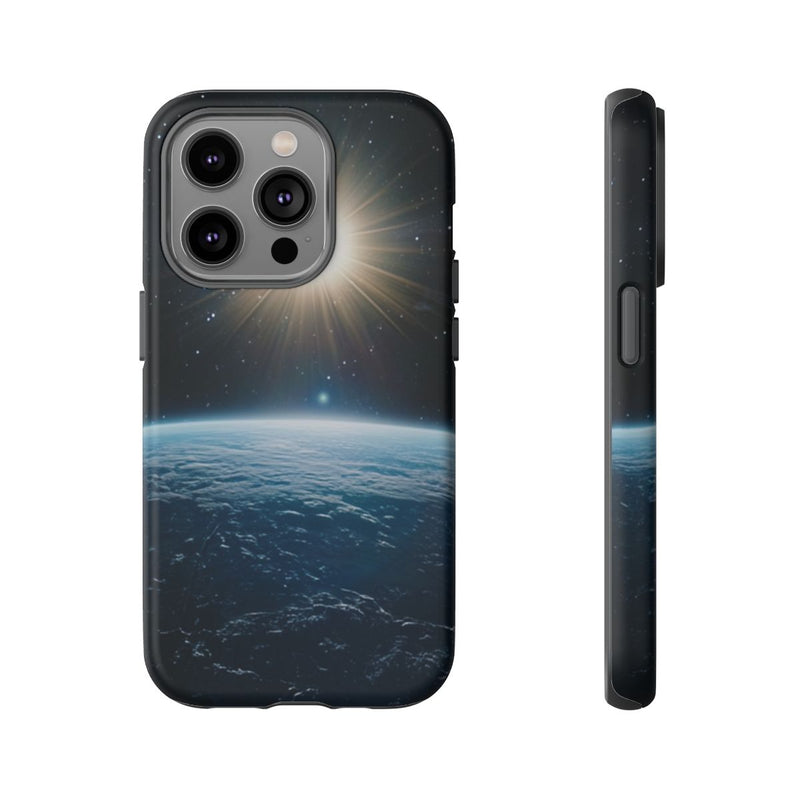 Blauwe Aarde vanuit de Ruimte met Stralende Zon