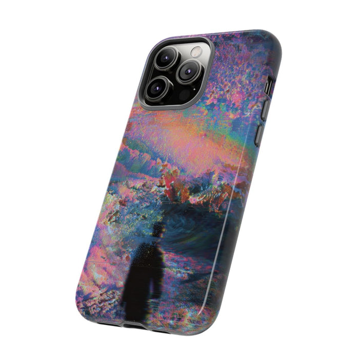 Abstracte Kleurrijke Kosmische Scene met Silhouet