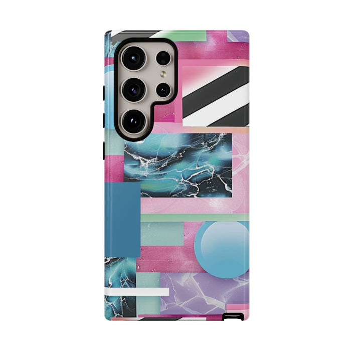 Abstract Geometrisch Patroon in Roze en Blauw