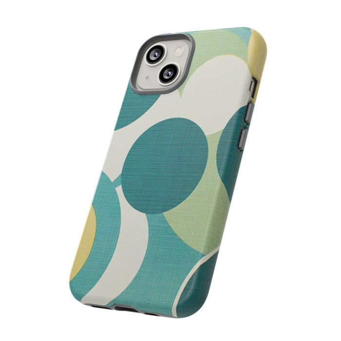 Retro Patroon met Blauwe en Gele Cirkels