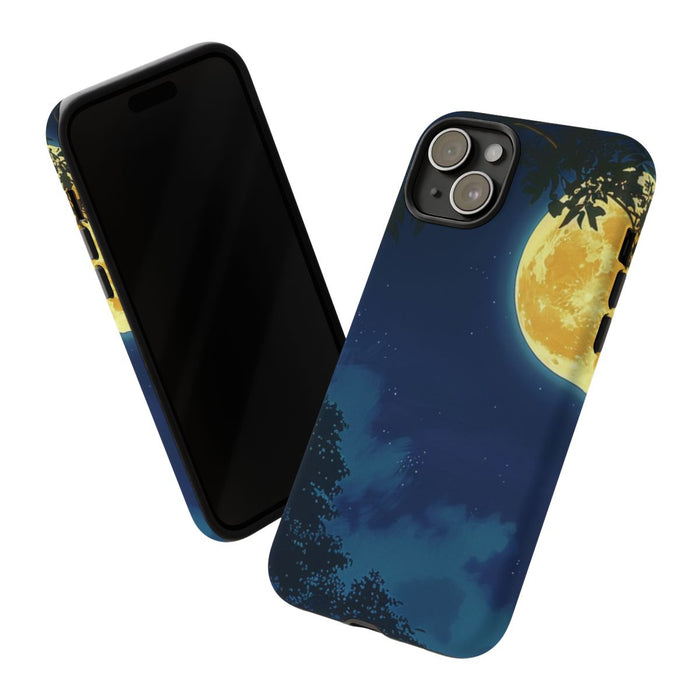 Gele Volle Maan in Nachtlandschap