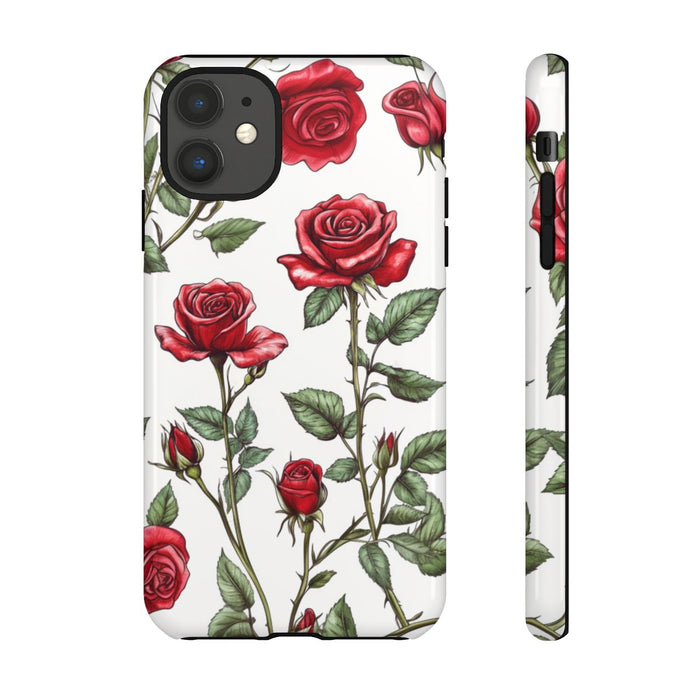 Rode Rozen Botanisch Patroon
