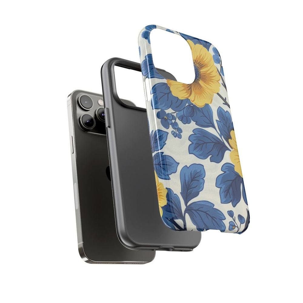 Blauw-Geel Bloemenpatroon