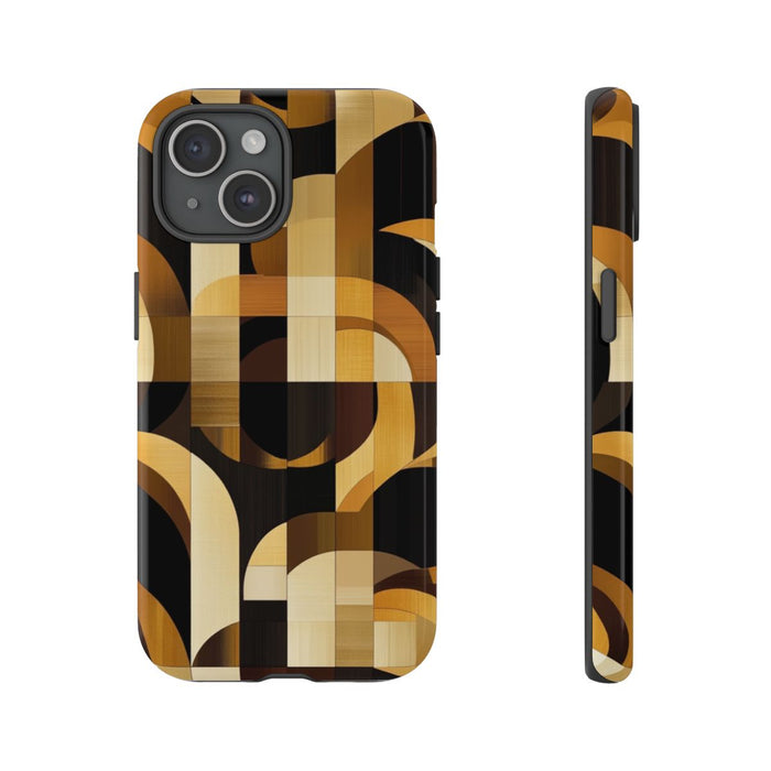 Geometrisch Bruin-Goud Art Deco Patroon